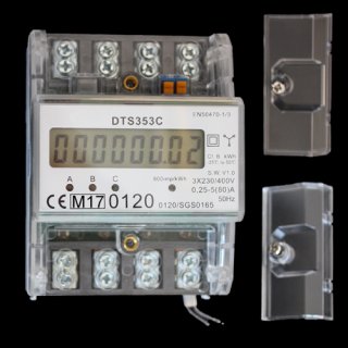Digital MID- three-phase current meter polyphase meter current meter heavy power current 230/400V *DIN rail mount* kWH S0-Interface ZS5