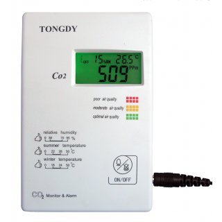Air Quality Monitor Alarm Indoor Climate Stove Carbon Dioxide CO&sup2; Temperature &deg;C/&deg;F Humidity RH LQ2