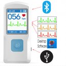 Tragbares EKG Gerät Messgerät Monitor Pulsoxymeter Pulsmesser Herz Kreislauf Gesundheit Bluetooth OMC