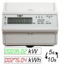 Digitaler Drehstromz&auml;hler Stromz&auml;hler Starkstrom Zwischenz&auml;hler 380/400V DIN-Hutschiene Verbrauch (kWh) &amp; Leistung (kW) ZS4